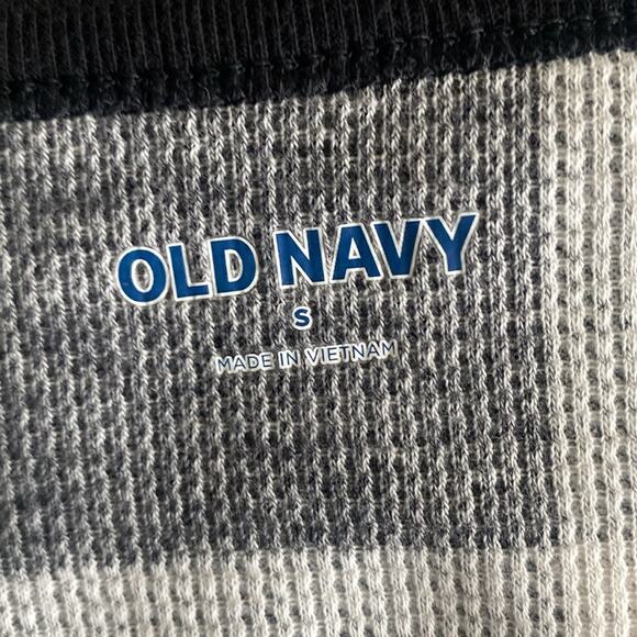 OLD NAVY Buffalo Plaid Top Womens Sz Small Black Waffle Thermal Cabincore - Picture 7 of 7